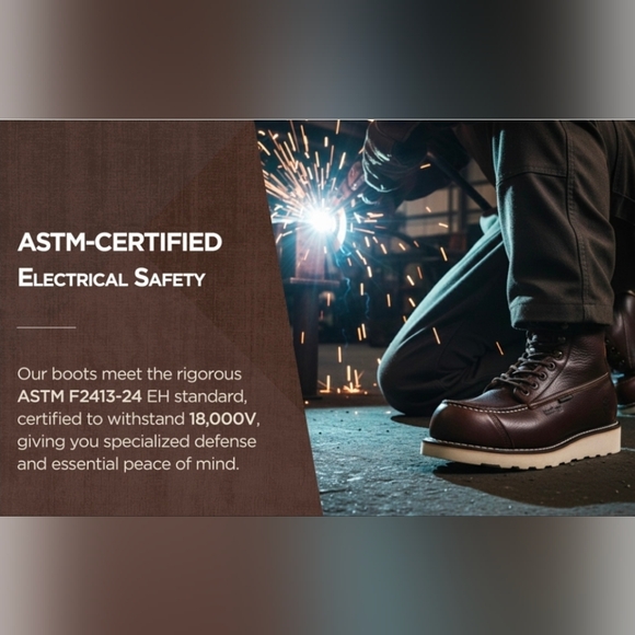 NIB Genuine Leather 8" Work Safety Work Boots Composite Toe Goodyear 11 mens - Picture 10 of 11